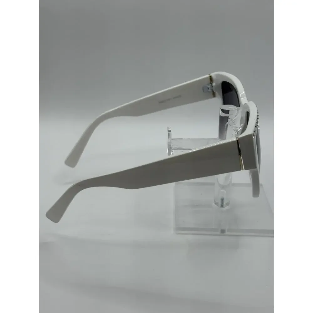 Steve Madden Oversized Sunglasses White Gradient Rhinestone Women SME93001